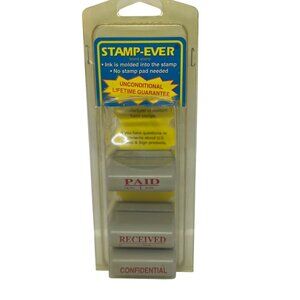 Old-Stock STAMP-EVER Self-Inking Rubber Stamps – Paid, Received, Confidential